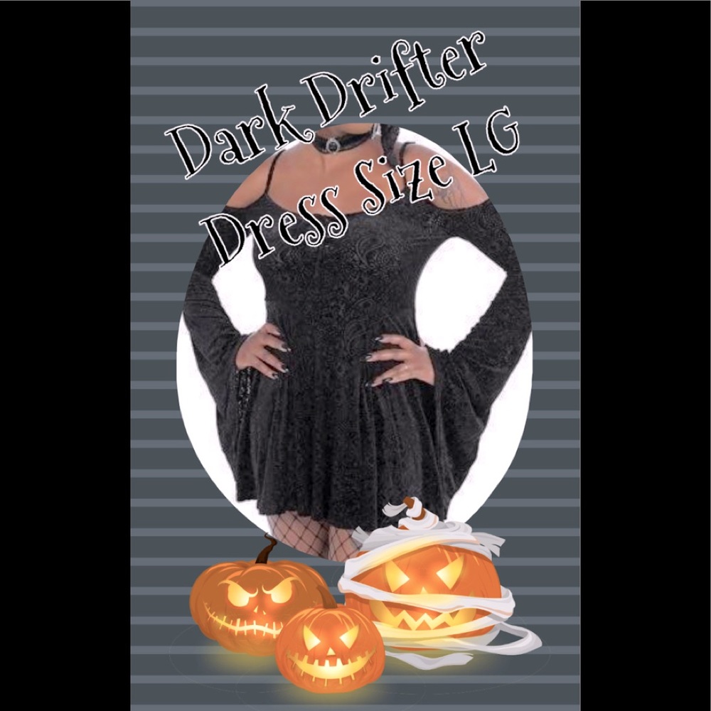 KILLSTAR Burn out Cold Shoulder Dark Drifter Skater Dress